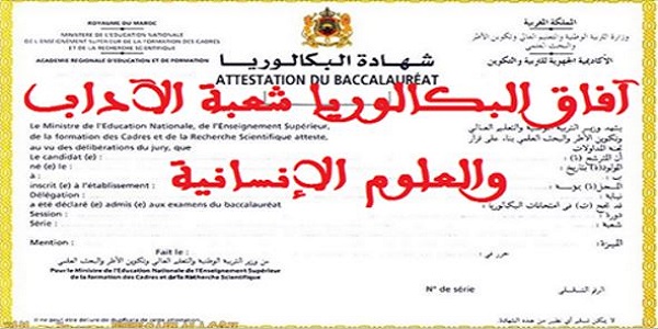 جميع الآفاق للتلاميذ الحاصلين على شهادة البكالوريا شبعة الآداب والعلوم الإنسانية