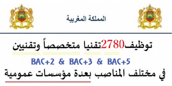 مباريات لتوظيف 2780 منصب بالعديد من الجماعات الترابية و إدارات عمومية. الترشيح قبل 10 يونيو 2024