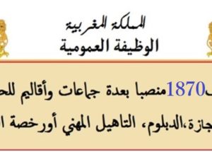 الوظيفة العمومية: مباراة توظيف 1870 منصبا في عدة درجات بمختلف الإدارات والمؤسسات العمومية