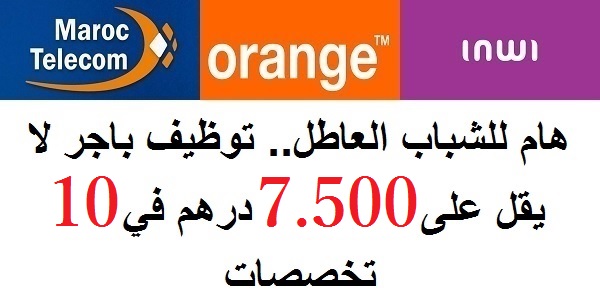 هام للشباب العاطل.. توظيف باجر لا يقل على 7500 درهم في 10 تخصصات