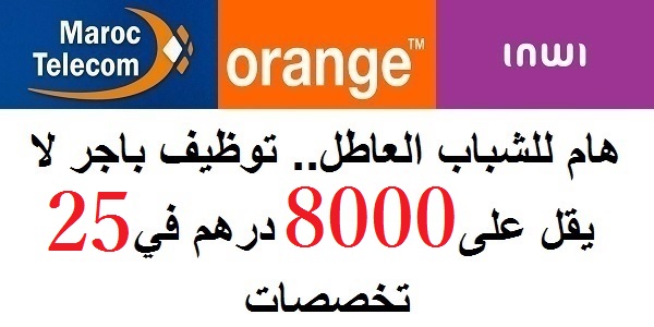 هام للشباب العاطل.. توظيف باجر لا يقل على 8000 درهم في 25 تخصصات