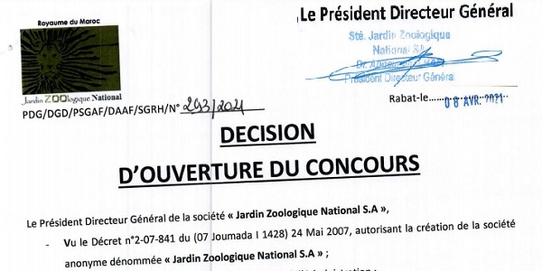 شركة حديقة الحيوانات الوطنية يعلن عن مباريات توظيف في عدة مناصب وتخصصات آخر أجل 26 ماي 2021