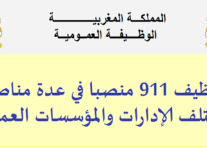 الوظيفة العمومية: توظيف 911 منصبا في عدة مناصب بمختلف الإدارات والمؤسسات العمومية. الترشيح قبل 31 مارس 2023