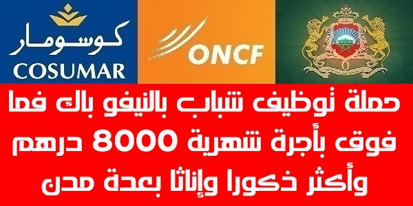 براتب ابتداء من 8000 درهم .. إعلان عن حملة توظيف في عدة تخصصات براكش، الدار البيضاء، الرباط وطنجة