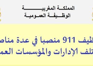 الوظيفة العمومية: توظيف 911 منصبا في عدة مناصب بمختلف الإدارات والمؤسسات العمومية. الترشيح قبل 28 شتنبر 2024
