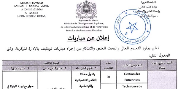 كونكورات جداد في وزارة التعليم العالي والبحث العلمي والابتكار– 13 مناصب. آخر أجل 19 ماي 2023