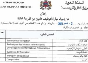 وزارة النقل واللوجيستيك : مباريات لتوظيف 40 مناصب. آخر أجل 23 يونيو 2026