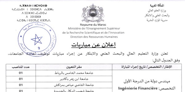 وزارة التعليم العالي والبحث العلمي والابتكار : مباريات لتوظيف 24 مناصب. آخر أجل 22 اكتوبر 2024