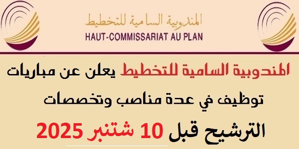 المندوبية السامية للتخطيط : مباريات لتوظيف 44 مناصب. آخر أجل 10 شتنبر 2025